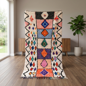 Alfombra Tribal Marroquí Kilim Berber de Lana para Sala de Estar, Venta al por Mayor, Hecha a Mano, Patrón Geométrico, Pelo Bajo, Jute Mediano - Product Image 6