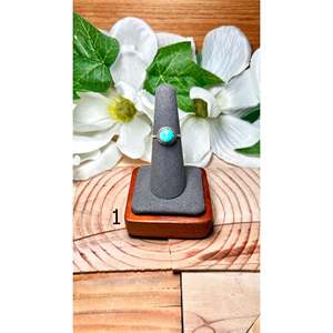 Esther Kingman <b>Boho</b> Turquoise & Sterling <b>Silver</b> <b>Ring</b> with Marquise Cut Natural Stone for Everyday Wear - Product Image 1