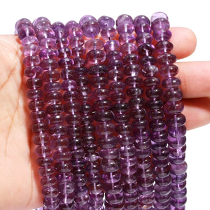 ลูกปัดพลอยอเมทิสต์สีม่วงธรรมชาติแบบเส้นเรียบลูกปัดพลอยอเมทิสต์ขายส่งสำหรับทำเครื่องประดับราคาจำนวนมาก - Product Image 2