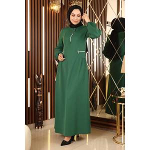 Robe décontractée à fermeture éclair émeraude 100% polyester Mega Merchant-88077 - Product Image 4