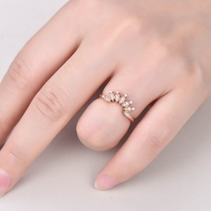 Bague de fiançailles en or 14kt diamant de luxe nouveau design en or massif bagues de bijoux fins avec bague en diamants véritables - Product Image 5