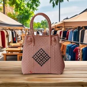 กระเป๋าสตรีสีสันสดใสเป็นมิตรกับสิ่งแวดล้อมผ้าทอที่ทำจากพลาสติกรีไซเคิลเครื่องแต่งกายที่เป็นมิตรกับสิ่งแวดล้อมฤดูใบไม้ผลิที่2025 - Product Image 3