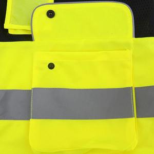 Gilet de sécurité réfléchissant haute visibilité avec logo personnalisé en gros avec vêtements de travail de construction respirants multi-poches pour hommes et femmes - Product Image 6