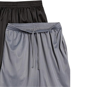 Pantalones cortos de baloncesto de malla holgados cómodos de calle alta de calidad superior para hombres, ropa atlética sólida para hombres activos, paquetes múltiples - Product Image 4