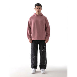 Sweat-shirt à capuche unisexe de haute qualité 100% coton imprimé sur mesure avec technique de broderie pour l'hiver - Product Image 2