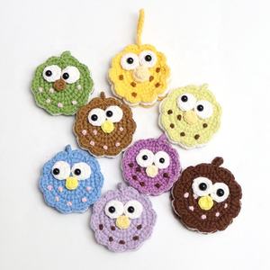 Colgante Redondo Hecho a Mano de Ganchillo, Adorno Colgante para Bolsa con Diseño de Galleta, Llavero Oreo, Joyería Adorable Estilo Viento - Product Image 2