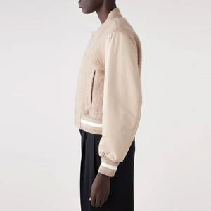 Vintage Style Women's Solid Color Breathable Eco-Friendly <b>Wool</b> <b>Quilted</b> Regular Varsity Jacket High Quality Long Lasting Adults' - Product Image 3