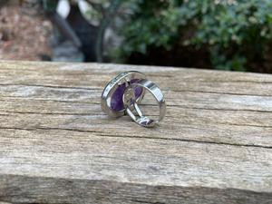 Bague minimaliste en argent sterling 925 avec pierres précieuses faite à la main février pierre de naissance améthyste pour cadeau d'anniversaire de mariage bijoux fins - Product Image 3