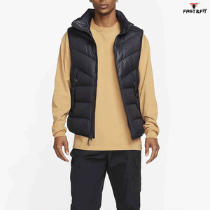 Casual invierno al aire libre cortavientos Puffer chaleco cálido Reversible Nylon con capucha chaquetas sin mangas - Product Image 3