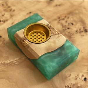 Handmade Epoxy Resin Bakhoor Trending Rectangle <b>Tealight</b> Burner Indian Ramadan Special Trending Epoxy Wooden Round Bakhoor Gift - Product Image 3