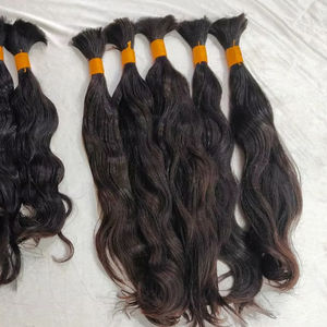 Cheveux humains Remy indiens 100% non traités, cuticules alignées, donneur unique, luxe naturel, double trame machine, en vrac - Product Image 1