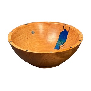 Cuenco de madera con acabado de nogal, cuenco decorativo de madera, para el hogar utensilios de cocina, utensilios de catering, mesa decorativa para Cena - Product Image 2