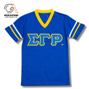 Sigma Gamma Rho เสื้อยืดริงเกอร์พรีเมี่ยมสำหรับผู้หญิงออกแบบลายปักด้วยตัวอักษรกรีกและลวดลายพี่น้อง - Product Image 3
