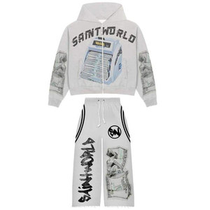Conjunto de 2 Piezas para Hombre, Talla XL, Pantalones Deportivos y Sudadera con Bordado Desgastado, para Invierno, con Logotipo Personalizable, 100% Algodón - Product Image 2