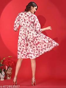 Vestido de mujer de estilo Vintage indio bloque de mano estampado Floral algodón moda Casual verano desgaste transpirable dulce Logo Natural - Product Image 2