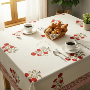 Khushboo Cotton 3mm Thick Natural Style Floral Print Luxury Home Decoration Wedding Garden Party Table Runner <b>Placemat</b> - Product Image 1