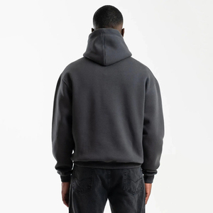 Sweat à capuche d'hiver surdimensionné en polaire française pour hommes 100% coton sérigraphié Logo brodé teint uni à capuche - Product Image 5