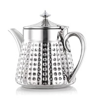Clásica cafetera árabe Arbi Dallah de acero inoxidable y latón con pico largo para goteo, tetera con logotipo personalizado para restaurantes
