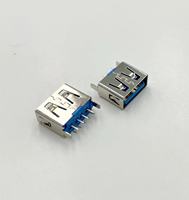 Conector Vertical USB 3.0 Tipo A Hembra de Alta Velocidad, Terminales PCB de Cobre de 4 Pines, -40~85C