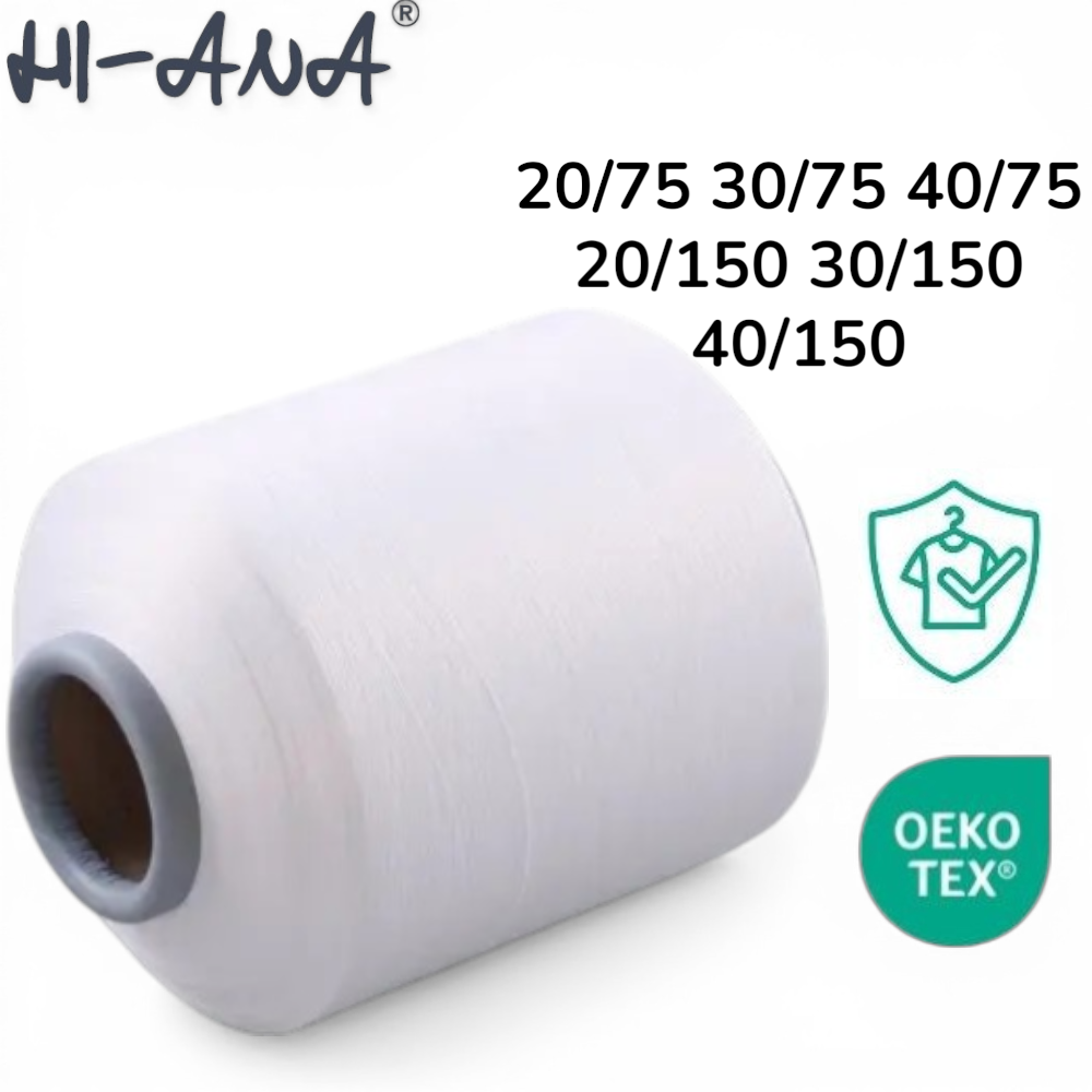 Recyclable Regenerated Polyester Heat Generating Spandex Covered FTY Elastic Core-Spun Yarn Lace Ribbon Fabric for Sewing