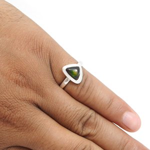 Bagues pour bijoux en pierres précieuses Opale noire naturelle Argent sterling 925 Mois d'octobre Pierre de naissance Bagues de créateur de luxe Cadeau pour elle OEM - Product Image 3