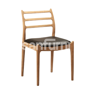 เก้าอี้รับประทานอาหารและสวนในบ้านแบบมินิมอลเก้าอี้ทานอาหารไม้เนื้อแข็งพร้อมเบาะนุ่มทนทานและเป็นมิตรกับสิ่งแวดล้อม - Product Image 5