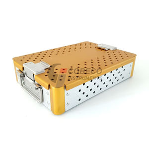Professional Aluminum Sterilization Tray <b>with</b> <b>Lid</b> Autoclave <b>Pan</b> Instrument Organizer Cassette for Dental Clinic Surgical Use - Product Image 5