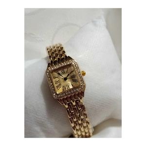 Colore oro-orologio da polso da donna in pietra Zicron-cassa quadrata-cinturino in acciaio-(la collana in oro 2 pezzi è un regalo) - Product Image 6
