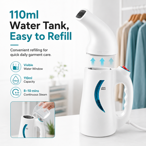700W 110ml 30g/min 30s Heat-Up 10min Runtime 100-240V ไฟสากล ตัวเครื่อง ABS ครัวเรือน เครื่องรีดไอน้ำ แบบมือถือ - Product Image 5