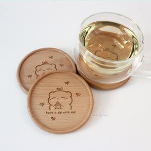 Stylish Wooden Coasters Set Designer Rustic Cup <b>Mats</b> for Dining Table Coffee Tea Beer Home Kitchen Modern <b>Bar</b> - Product Image 3