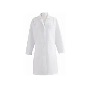 Batas de laboratorio de alta calidad para hombres y mujeres Bata de laboratorio de hospital blanca Algodón polivinílico o 100% algodón Embalaje personalizado