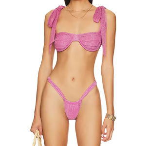 Conjuntos de Bikini de Dos Piezas con Estampado Animal, Cuello en V, Impermeables y Ecológicos, con Relleno Extraíble y Logotipo Personalizado para Mujer, 2025 - Product Image 1