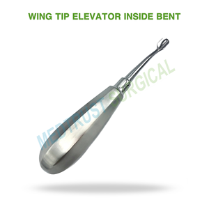 Elevador Dental Quirúrgico de Acero Inoxidable de 8 mm con Punta de Ala Curvada Internamente para Extracción de Dientes y Elevación de Raíces - Product Image 2