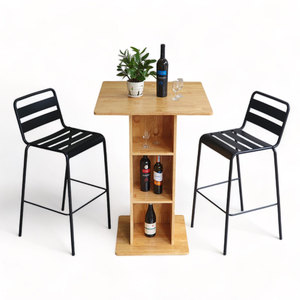 CBCF284 <b>Bar</b> Furniture Combo Set 70x70cm Square <b>Bar</b> <b>Table</b> <b>and</b> 2 Iron <b>Bar</b> <b>Stools</b> - Product Image 1