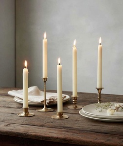 เชิงเทียนทองเหลืองทรงเรียวแบบมินิมอลโบราณ ปี 2025 ชุดเชิงเทียนทรงยาวสำหรับตกแต่งคริสต์มาส สีทองและสีเงิน - Product Image 2