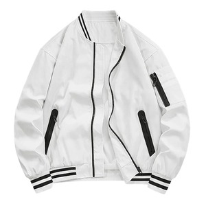 Blouson aviateur blanc pour hommes OEM personnalisé veste d'hiver universitaire en satin logo personnalisé & design vente en gros - Product Image 2