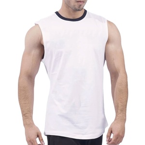 High Quality Loose Design Slim Fit Breathable Streetwear Fashionable <b>Singlet</b> Top Wholesale Hot Selling Cut Out Tank Top <b>Men</b> - Product Image 3