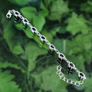 Pulsera de estilo bohemio hecha a mano para mujer, diseño fantástico, chapado en plata ajustable, piedra preciosa de espinela negra Natural para regalo - Product Image 4