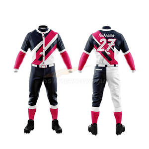 Kit d'usine en gros conception personnalisée uniformes de baseball pour adultes 100% polyester sublimation vêtements de sport ensembles respirants marque OEM - Product Image 4