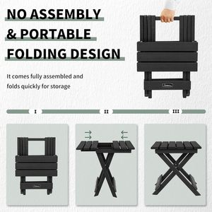 שולחן נייד מודרני מתקפל חיצוני מתקפל ללא הרכבה של מלון קטן שולחן אוכל/וילה מתאימה מרפסת - Product Image 4