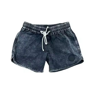 <b>Men's</b> <b>Vintage</b> Washed 100% Cotton Windproof Jogger <b>Shorts</b> Wholesale Custom Acid Wash Raw Edges French Terry Solid Pattern - Product Image 1