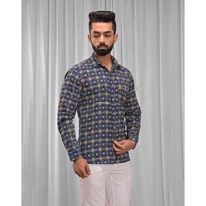 Camisa Casual de Algodón con Estampado Floral para Hombre, con Mangas Largas y Cuello Alto, 100% Transpirable, Tela Popelina y Oxford, ODM OEM - Product Image 4
