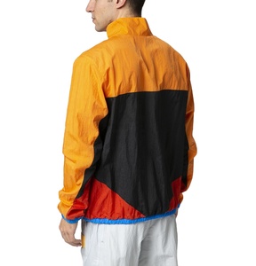 Veste à capuche coupe-vent en toile de polyester légère pour homme, col montant, impression personnalisée, fermeture éclair, taille plus, bloc de couleur, vêtements d'automne - Product Image 4