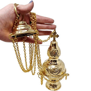 Quemador de incienso aromático de latón personalizado para decoración del hogar ortodoxo de iglesia al por mayor colgante - Product Image 1