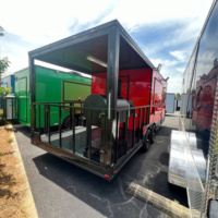 Remolque Móvil para Barbacoa de Doble Eje, Remolque de Catering para Cocina al Aire Libre, Remolque de Concesión para Negocio de Comida, Parrilla y Ahumador