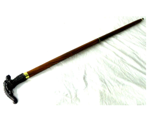 Bastón de Madera Tallado a Mano con Diseño de Dragón, Ajustable, de Latón, Lujoso, Ligero, Portátil, Vintage, para Hombres Mayores y Coleccionistas - Product Image 5