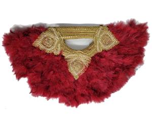 Gran oferta, abanico de mano de plumas grandes, estilo de arte popular azul, decoración de bordado al mejor precio para bodas, baile hecho de poliéster Modal - Product Image 3