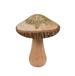 Champignon en bois massif sculpté à la main par des artisans, parfait pour une cuisine de ferme rustique ou une maison inspirée de la nature - Product Image 5