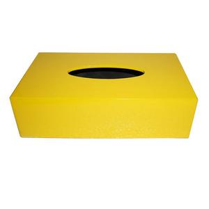 Caja de Pañuelos Rectangular de Acero Inoxidable con Acabado Brillante Amarillo, Diseño Personalizado, Porta Servilletas Cuadrado, Logotipo Personalizado, Duradero y Moderno para Bodas - Product Image 1