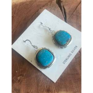 Elouise Kee Turquoise & Sterling <b>Silver</b> <b>Drop</b> <b>Earrings</b> for Gift Occasions - Product Image 1